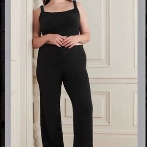 Skims Black Cozy Set - Tank Top & Pants | Soft Loungewear Size L/ XL